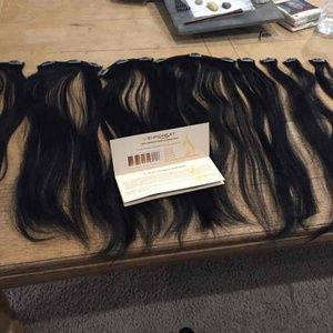 Remy Real Human Hair Extensions 18" Black & Case